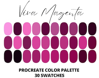 Procreate Color Palette, Viva Magenta color swatches, Color of the year 2023