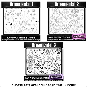 Procreate Tattoo Brush Bundle – 350 Ornamental & Mandala Stamps for ...