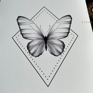 Ellie Tattoo / Butterfly SVG / DXF / PNG File Cutting File 