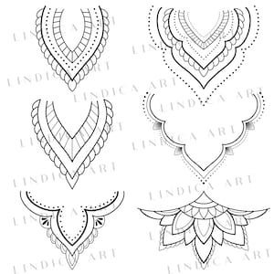 Procreate Ornamental Stamp Brushes, 2nd EDITION Build your own Mandala, Ornamental Tattoo design, 100 Procreate Stamps, Boho Feminine Tattoo image 8