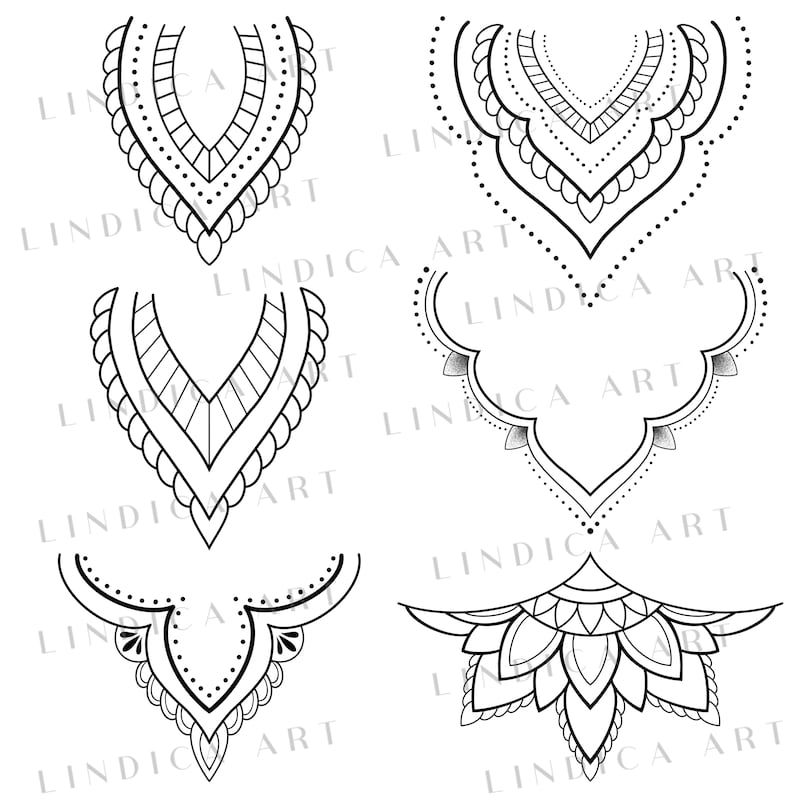 Procreate Ornamental Stamp Brushes, 2nd EDITION Build your own Mandala, Ornamental Tattoo design, 100 Procreate Stamps, Boho Feminine Tattoo image 8