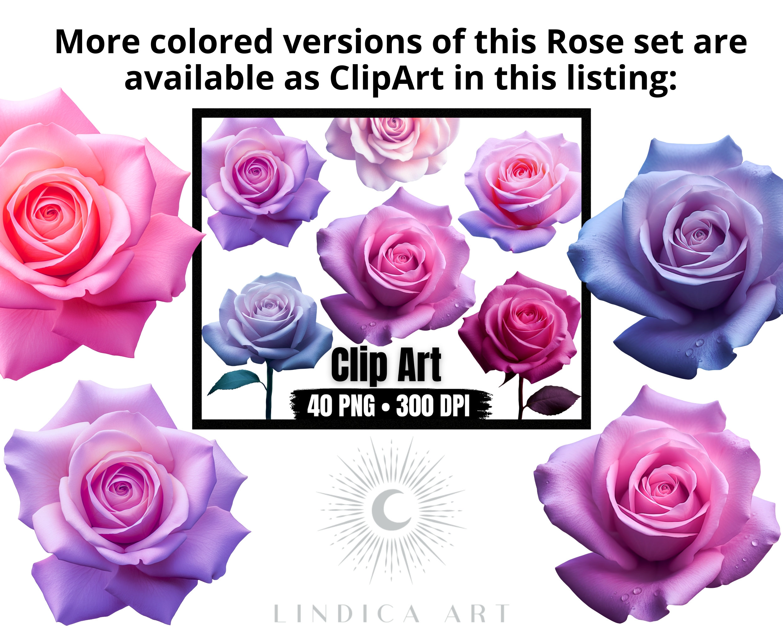 Procreate Stamp Brushes Realistic Rose Flowers, Tattoo Stencil Designs ...