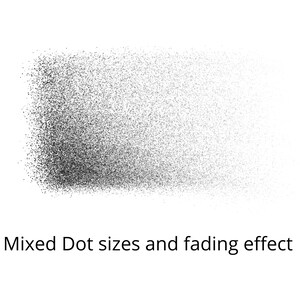 May include: A black and white image of a gradient of dots, fading from dark to light. The dots are of varying sizes, creating a textured effect.