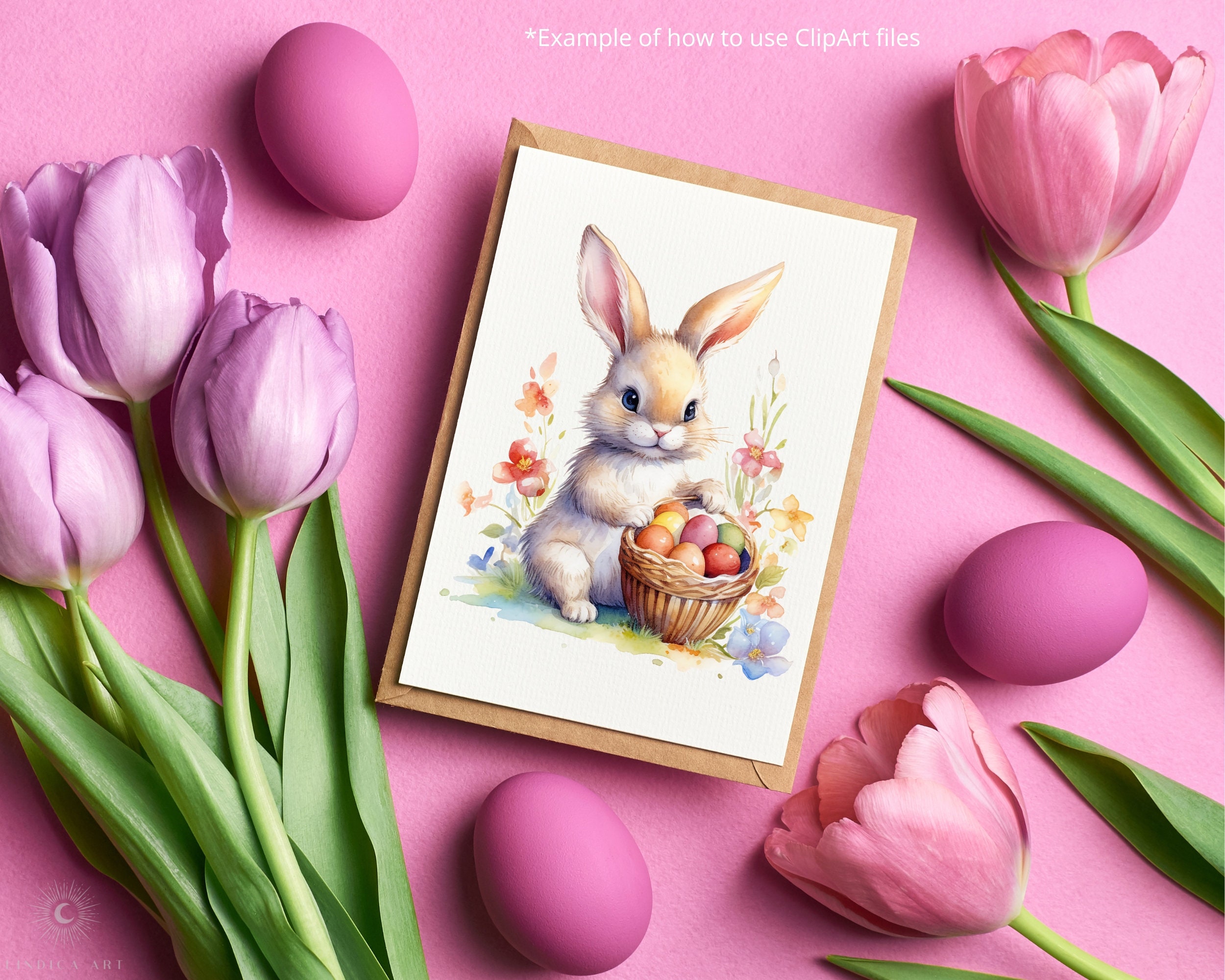 Watercolor Easter Bunnies Clipart BUNDLE 45 PNG Files, Easter Cute ...