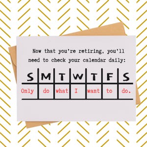 Funny Retirement Card| Card for Boss| Good Luck Card| New chapter Card| Retirement Calendar | Fun leaving work Card| Hilarious freedom card