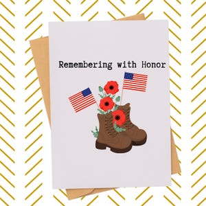 Memorial Day Greeting Card| Patriotic Remembrance Card for Fallen Heroes| Veteran Tribute|  Military Sympathy Card | Card For Him or Her