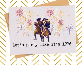 250th Independence Day Card| 4th of July gift| Unique card for July 4th| Card for Him| Card for Her| America birthday card| July 4th party