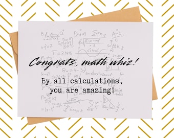 Congratulations Math Graduate Card| Funny Mathematics Graduation Card| STEM Degree Gift| College Grad Card for Mathematician| for him or her