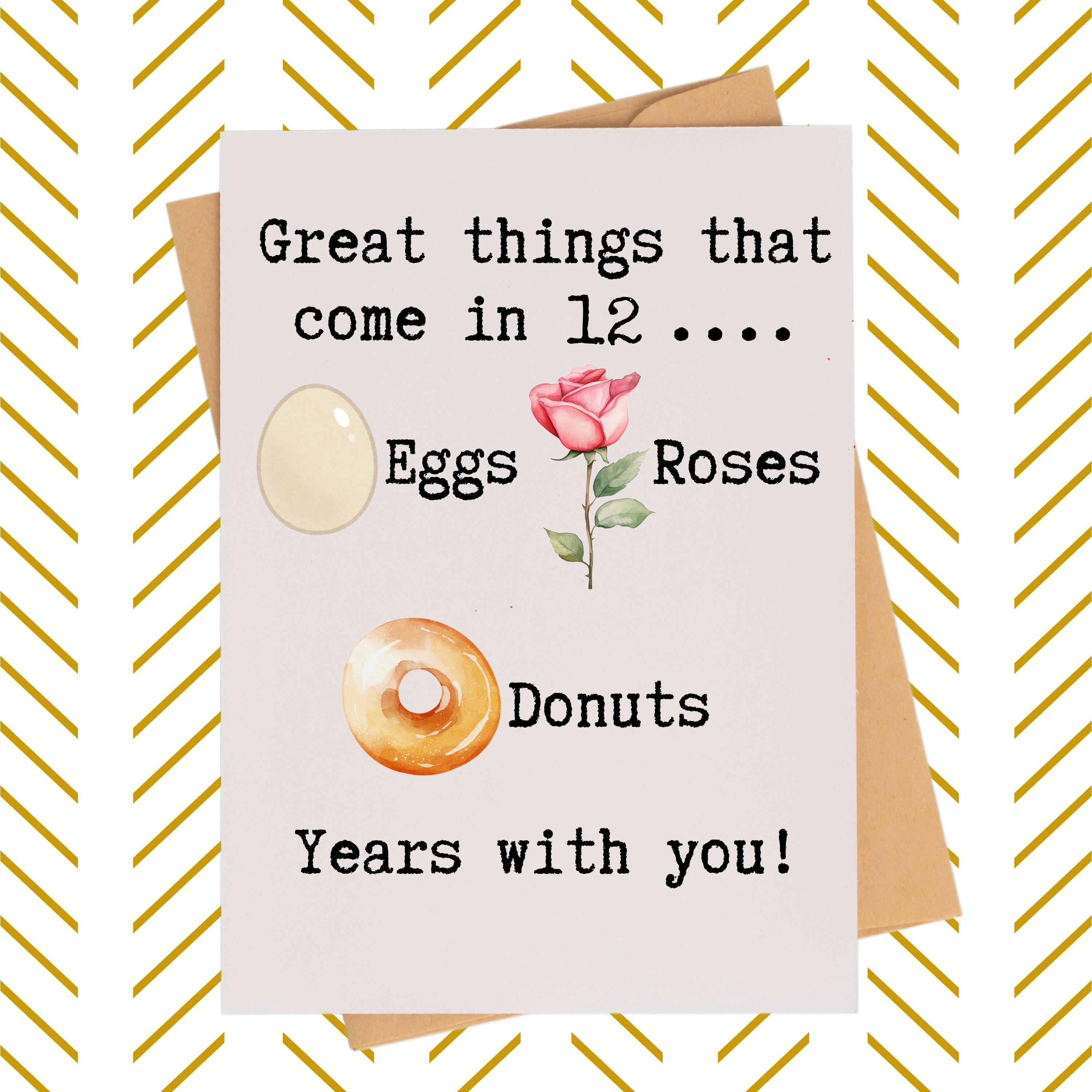 12 Year Donut And Roses Card