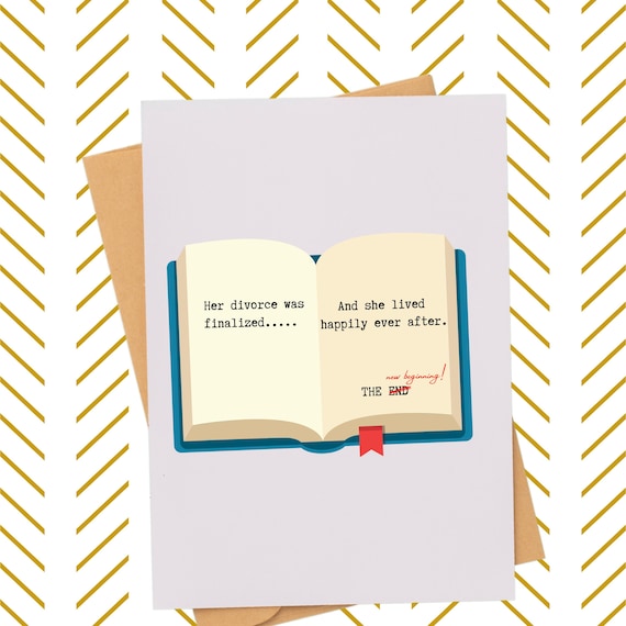 Divorce story Book Card| Breakup card| End of a relationship celebration| For Her| Newly Single gift| New Chapter| Marriage split up Card