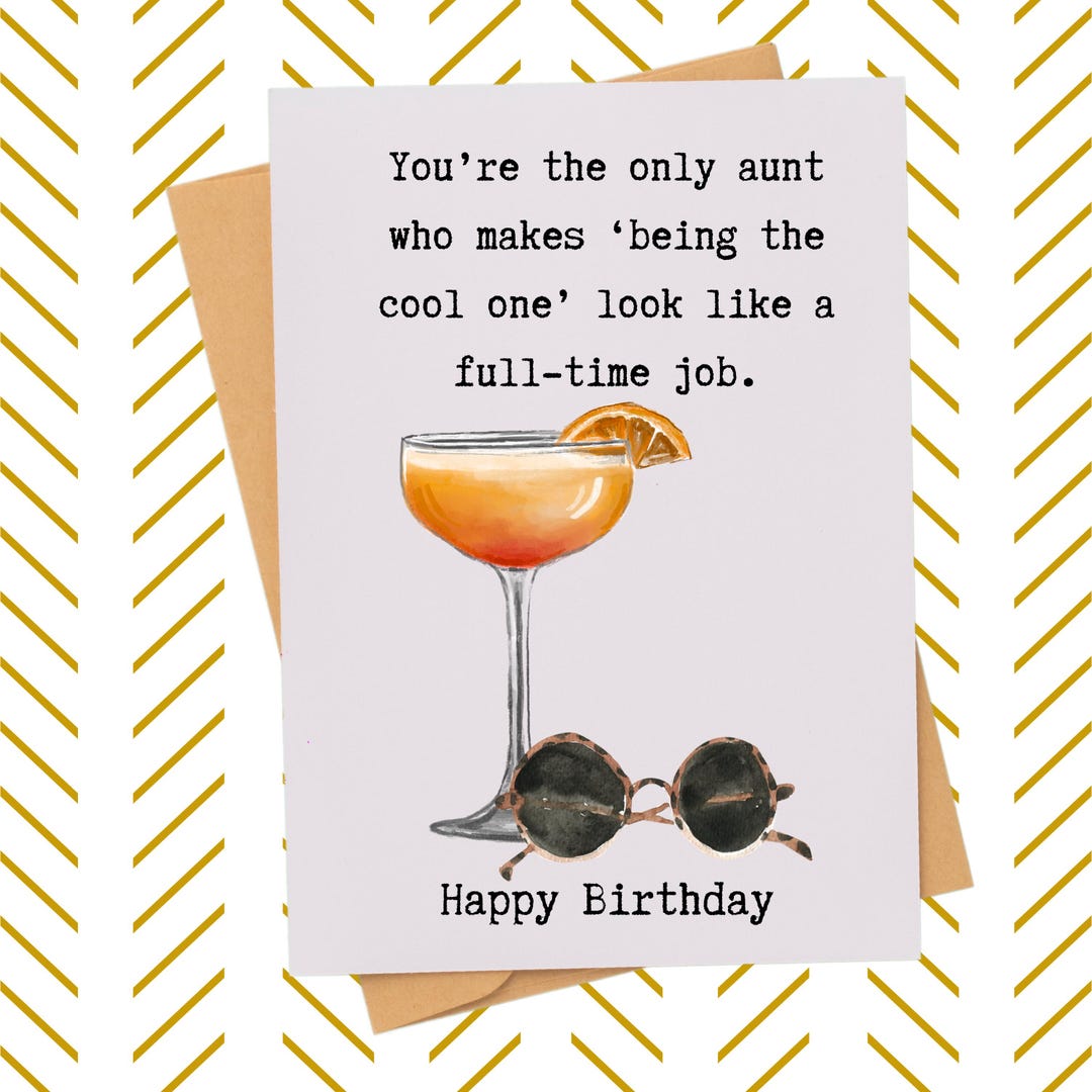 Cool Aunt Birthday Card| Snarky Birthday Card for Aunt| Funny Aunt Card ...