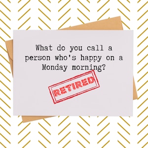 Funny Retirement Card| Card for Boss| Good Luck Card| New chapter Card| Retirement Stamp Gift| Fun leaving work Card| Hilarious riddle card