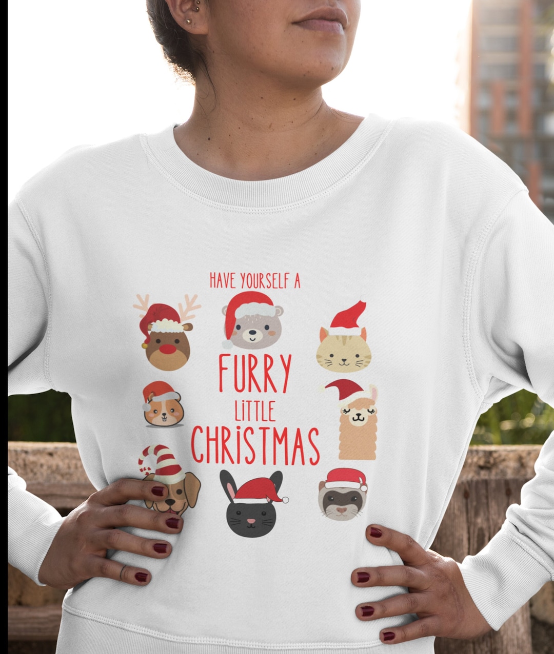 Have Yourself a Furry Little Christmas Sweater Furry Animal Sweater