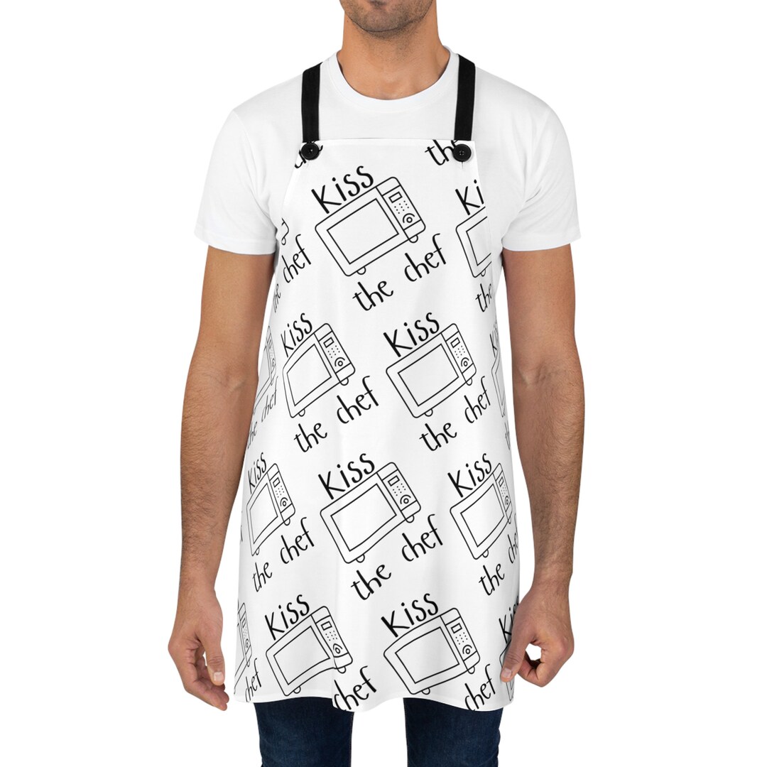 Kiss the Chef Microwave Apron Chef Gag Gift Culinary Etsy