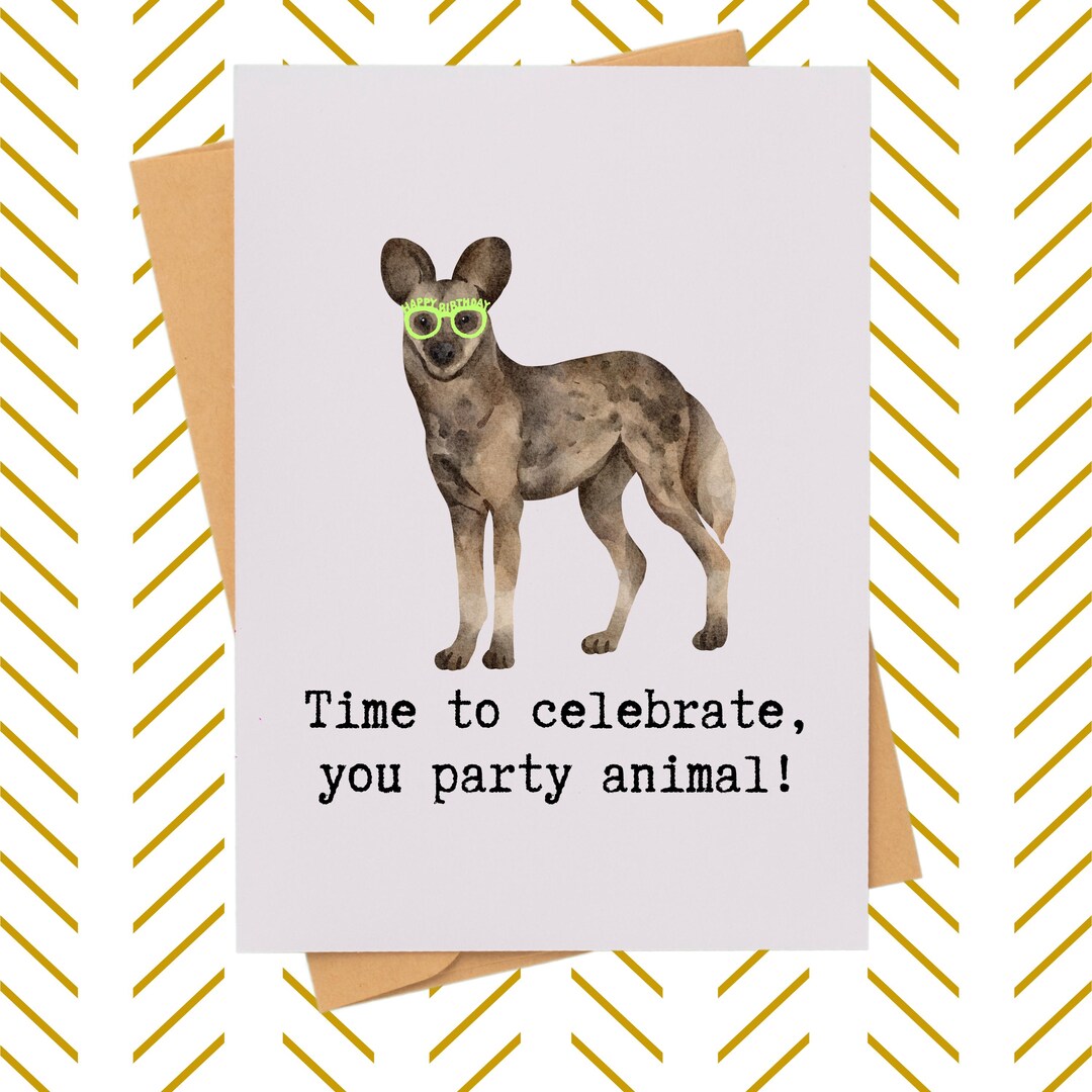 Party Animal Birthday Card Gift Idea| Funny Pun Greeting for Wild ...