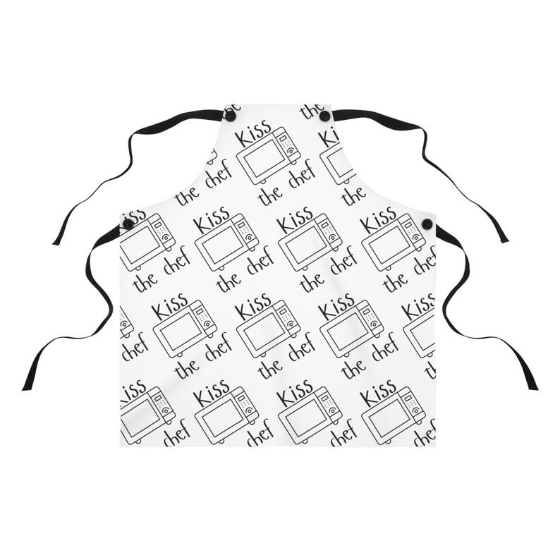 Kiss the Chef Microwave Apron Chef Gag Gift Culinary Etsy