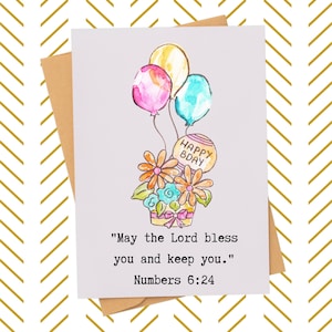 Christian birthday blessing Card| Religious Birthday Card| Birthday card for Mom or Dad| Pastor Birthday Card| Church member birthday gift