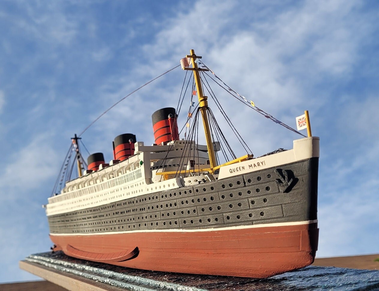 RMS Queen Mary Ocean Liner Model Cruise Ship 1400 Scale Full Etsy