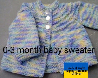 0-3 Month Baby Sweater | All profits to help the children of Ukraine!