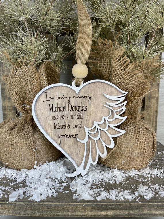 Angel Wings Ornament Memorial Ornament Remembrance Ornament - Etsy