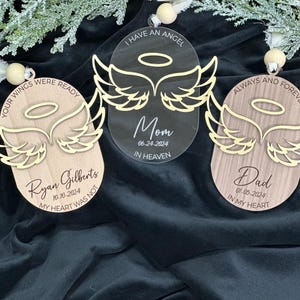 Personalized Memorial Ornament, Remembrance Ornament, Sympathy Ornament, Sympathy Gift, Memorial Keepsake, Angel Wing Memorial Ornament,