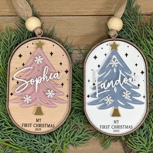 Personalized Baby&#39;s First Christmas Ornament 2025,  Gift for New Parents, Baby Keepsake, Newborn Gift, Personalized Baby Ornament