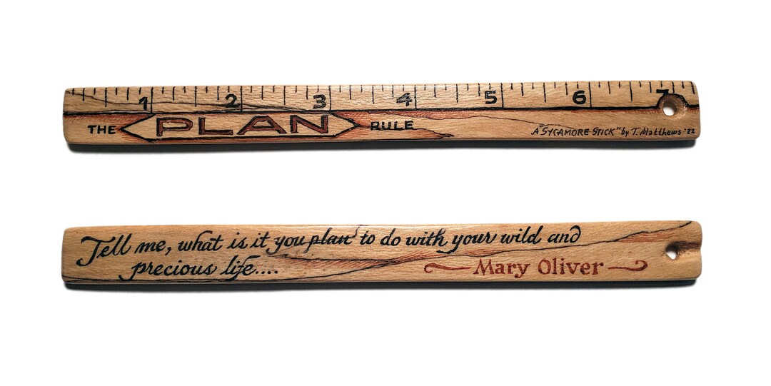 The plan Rule With Quote From Mary Oliver Ruler - Etsy