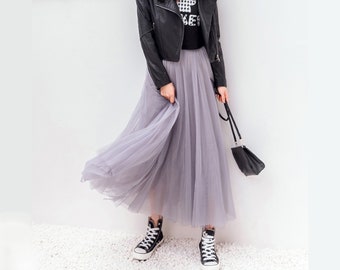 summer long tulle skirts