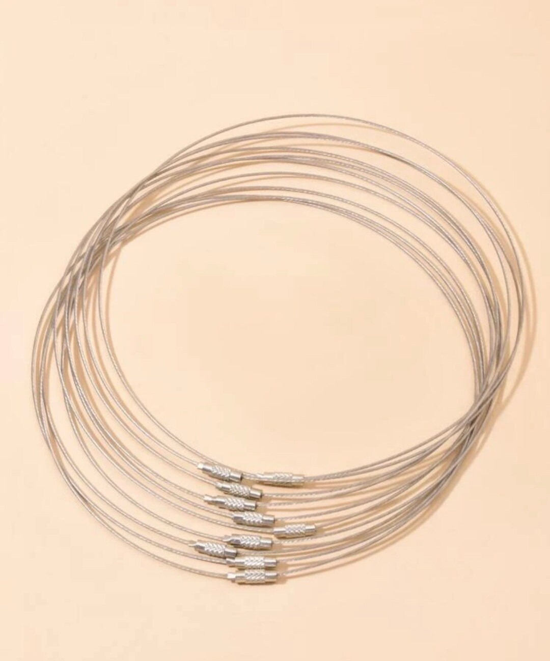 10 Silver Round Stainless Steel Wire Necklace Hoop DIY Etsy UK