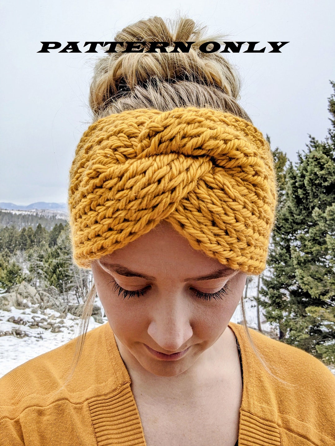 Loom Knit Ear Warmer Headband Pattern PDF, Ear Warmer Pattern, Headband