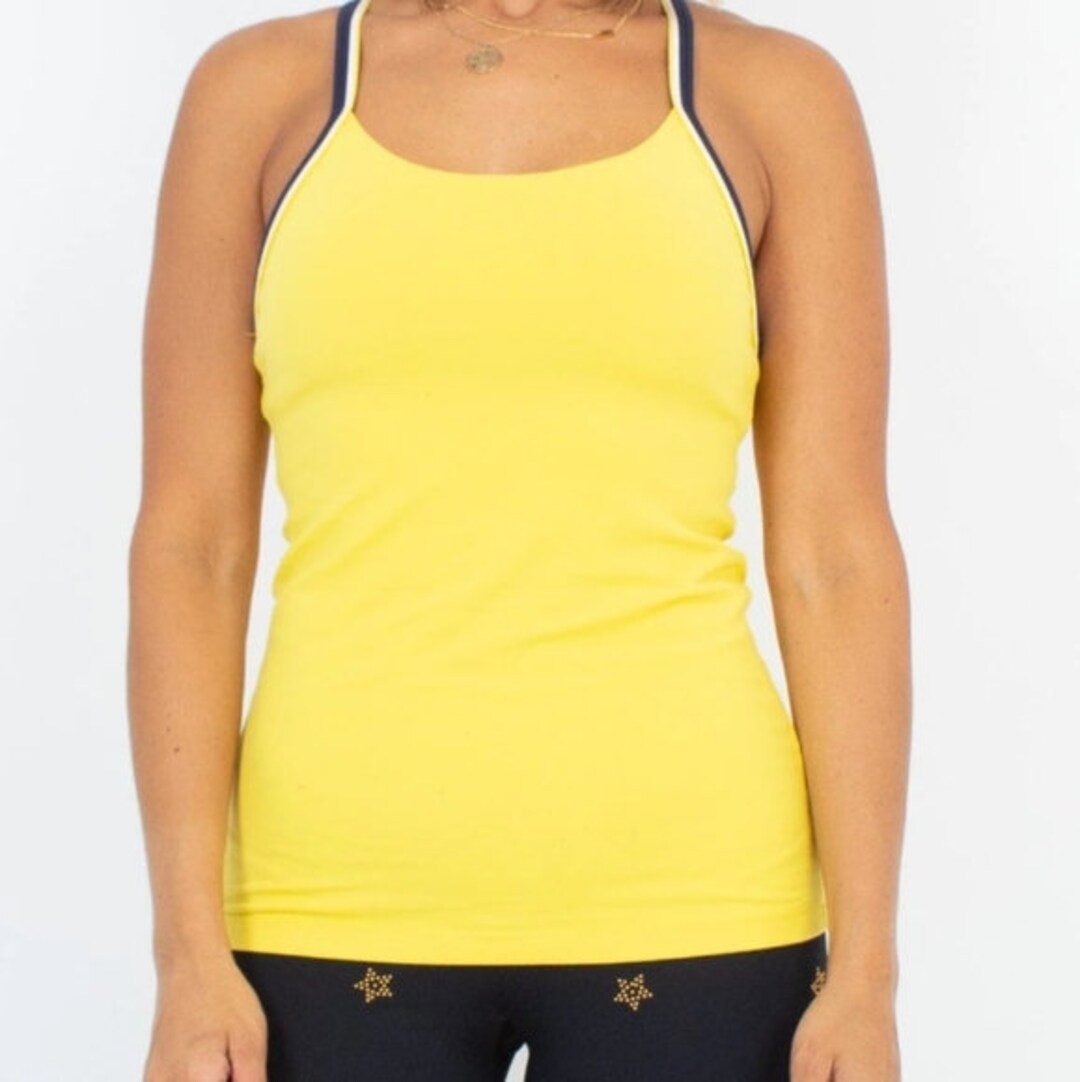 Lululemon Yellow Women Tank With Shelf Bra Racer Back Straps Size 6 Etsy