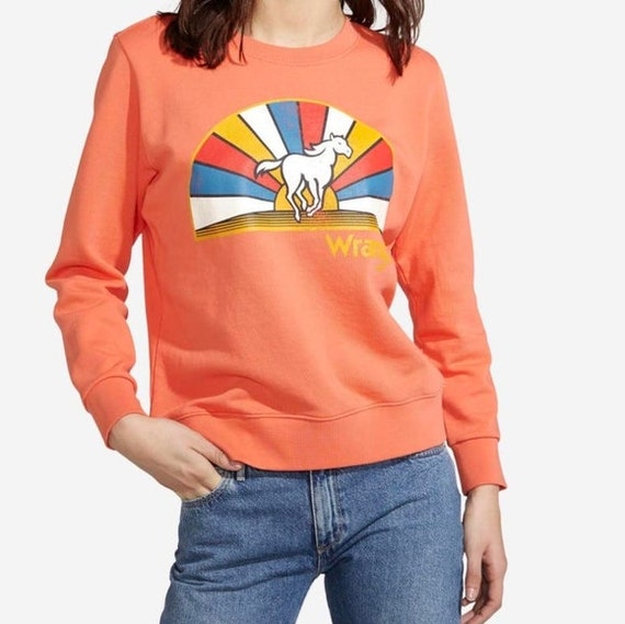 WRANGLER Horse Rainbow Sunset Sweatshirt Extra Small Etsy