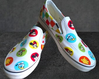 Disney Vans Character Button Slip on WDW 50th Anniversary men 9 women 11
