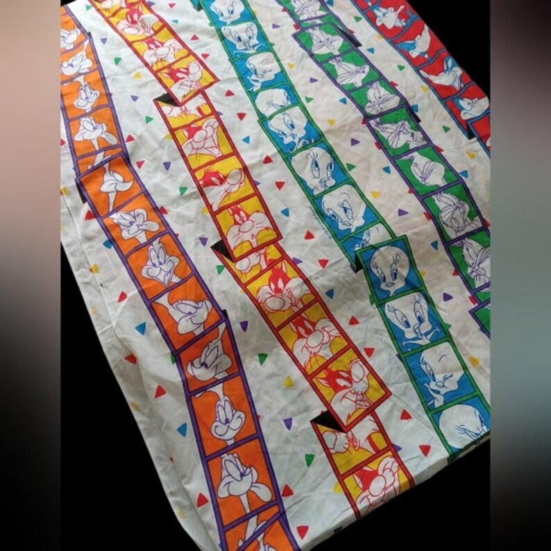 Warner Brothers Looney Tunes 1993 Twin Top Sheet Only Etsy
