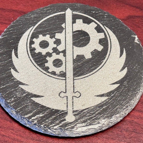 Brotherhood of Steel Fallout themed 4 inch slate coaster