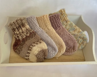 Hand Knit Baby Socks Size 14-15