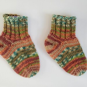 Hand Knit Baby Socks Size 17-18 Autumn