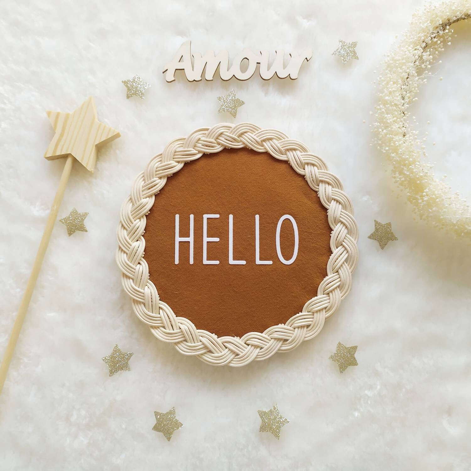 Décoration Murale Rotin à Personnaliser, Tresse Rotin, Décoration Murale, Fait Main, Made in France.