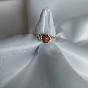 Handmade wire ring | Golden sandstone | 5mm bead | Copper Gold Silver | Crystal and stone | Gift for her | Special occasion | Christmas