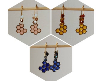Honey Hoops | Handmade earring | Wire wrapped jewelry | Beaded jewelry | Gift jewelry | For her | Special occasion