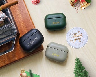 Personalized AirPod Pro 2 Case Men Gift Idea for Husband Monogram Gift Leather AirPod Case 4th Gen for Sister Birthday Gift Unique Colorful