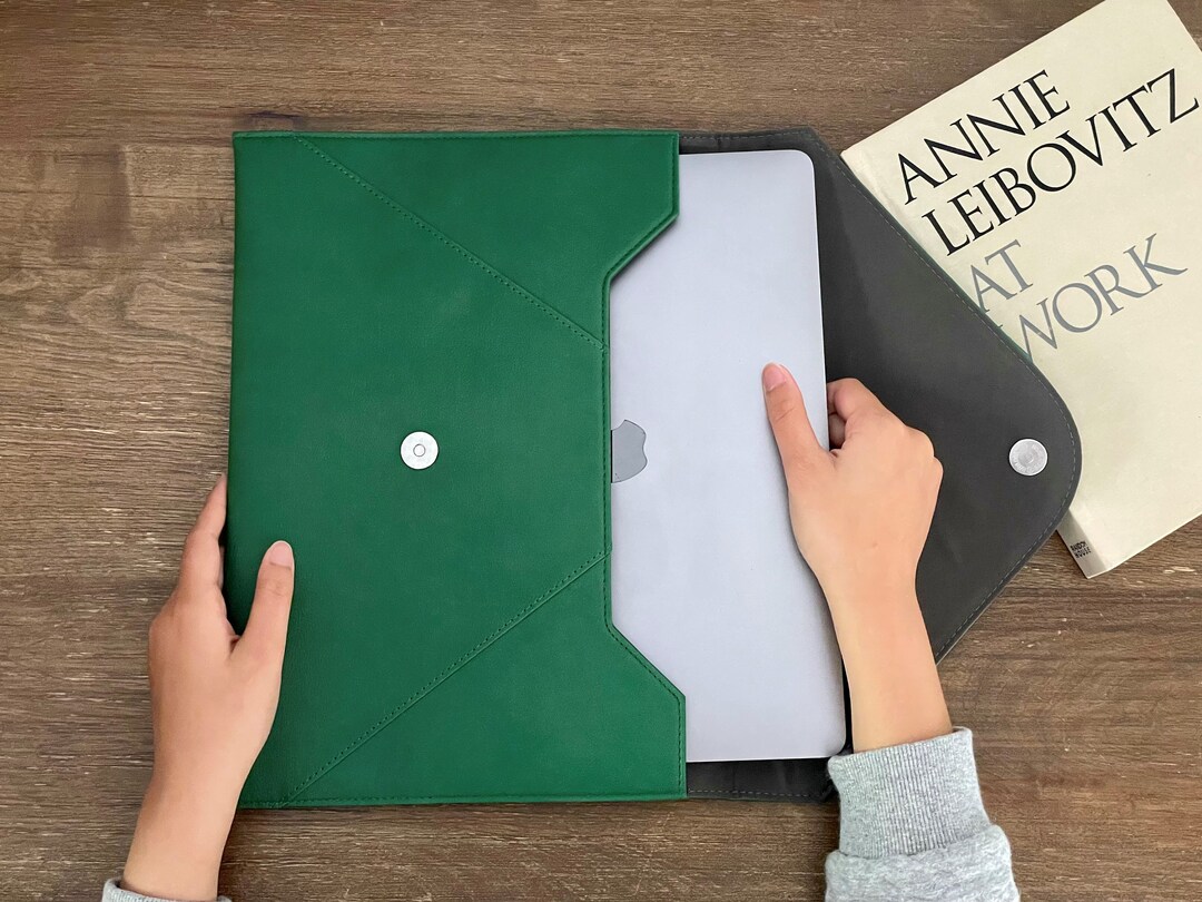 Leather Laptop Sleeve 14 Inch, Christmas Gifts for Him, Personalized Gift Boy, Leather Document