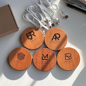 Personalized Corporate Wireless Charger: Engraved Logo, Employee Gift