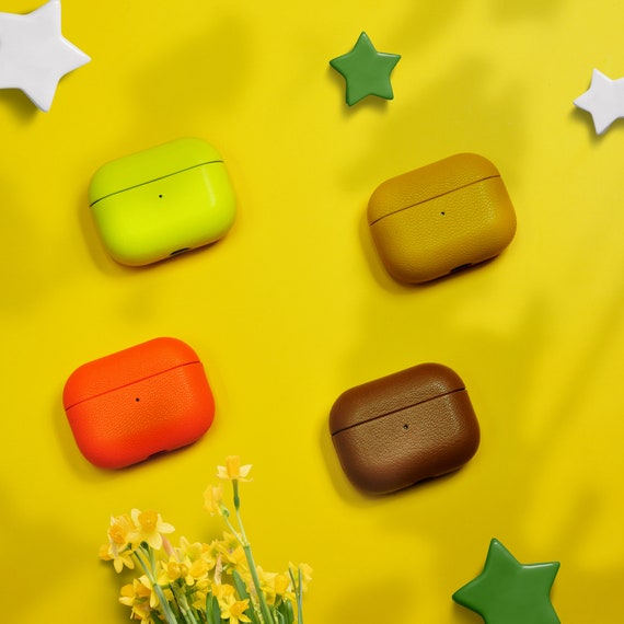 Leather AirPod Case Pro for New Job Gift Aesthetic Colour AirPods 3/4 Gen Case Personalized Printed Monogram Gift for Tech Lover