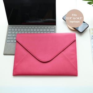 Rosa Leder Laptoptasche 13 für die beste Freundin Wertschätzung Geschenk Einzigartige personalisierte Laptoptasche Monogramm für Schwägerin Computertasche 14