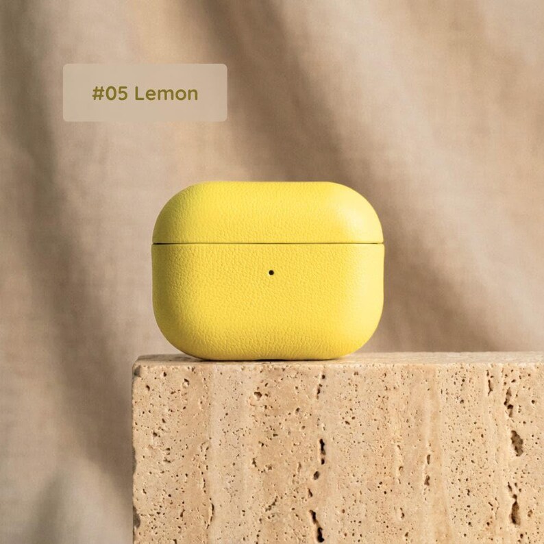 Custom Engraved Leather Case Monogram Personalized AirPods Holder Minimalist Tech Accessory Wireless Earbuds Protection Cover Boho Initial Design Self Care Essential AirPods Pro 2 Compatible Storage Pouch Handcrafted Leather Construction Personal Indulgence Accessory
