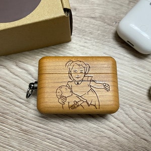 Wood AirPod Pro 1st and 2nd Case with photo engraving