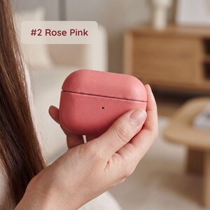 Pink Leather AirPods Case