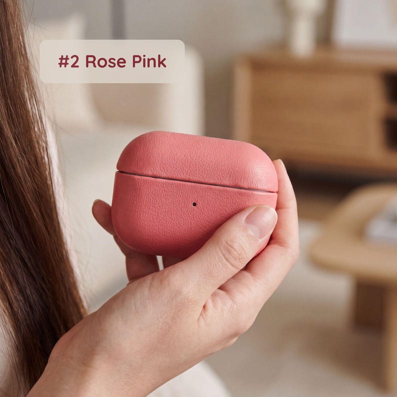 Pink Leather AirPods Case