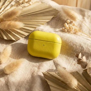 Monogram Leather AirPods Case Personalized Engraving Custom Initial Tech Accessory Wireless Earbuds Protective Holder Cover Minimalist Boho Design AirPods Pro 2 Compatible Storage Solution Engraved Pouch Self Care Treat Quality Protection Details